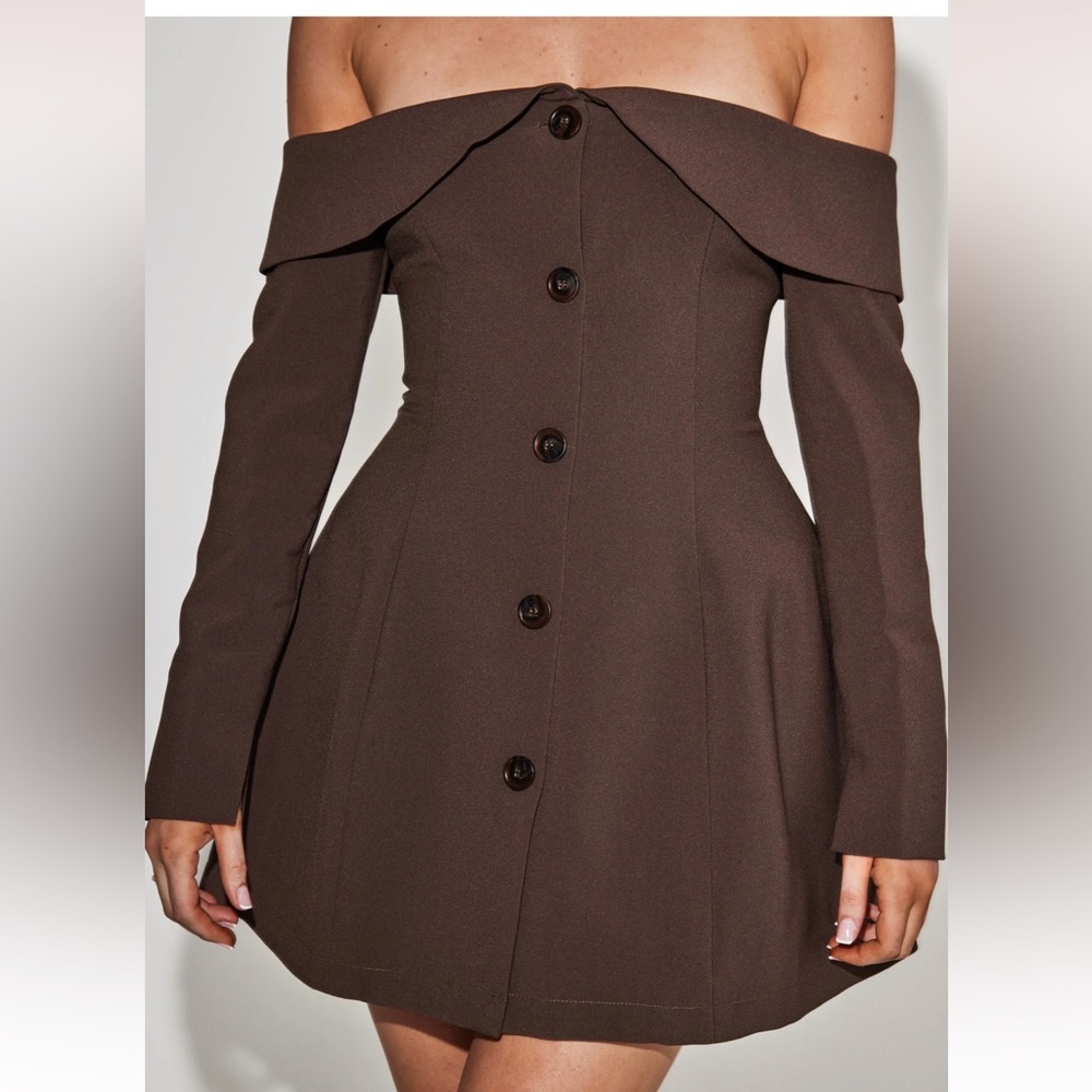 Odd Muse The Ultimate Muse Button Up Mini Dress | Chocolate Brown